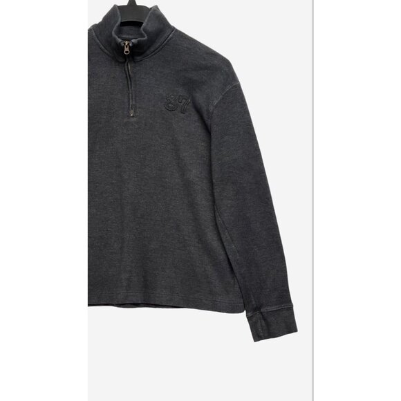 Aeropostale Sweater Mens Large Charcoal Gray Quarter Zip Mock Neck - Picture 2 of 6
